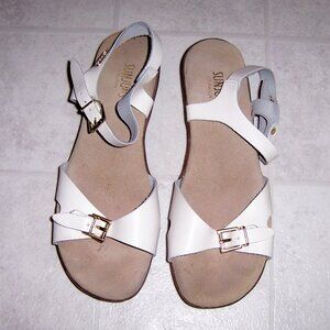 GH Bass Sunjuns White Leather Joanne Comfort Sandals 7.5